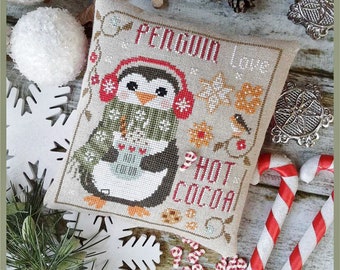 DIGITAL PDF FILE &quot;The little Penguin&quot;, cross stitch cart, Penguin,Snow,winter,biscuits