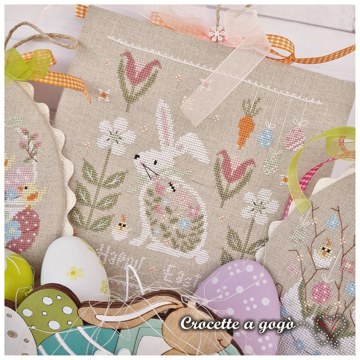 PDF FILE DIGITAL Chart - Easter Tris - Set of 3 Cross Stitch Patterns ...