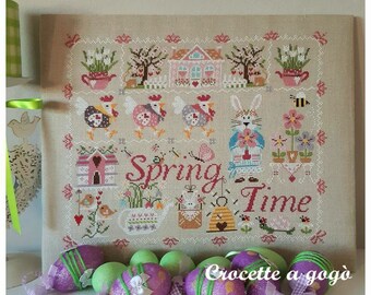 PDF FILE DIGITAL chart-Sring Time-Cross stitch pattern, spring cross stitch pattern, Cross stitch chart