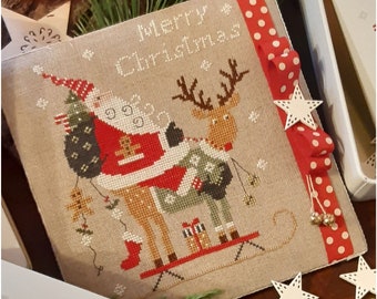 ARCHIVO PDF Gráfico DIGITAL-Papá Noel 2020-patrón de punto de cruz, patrón de punto de cruz navideño, gráficos navideños, Papá Noel, Noel, Navidad