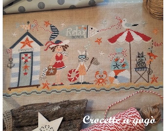 PDF FILE DIGITAL chart-Relax beach-cross stitch pattern summer cross stitch pattern, summer cross stitch charts, beach sea