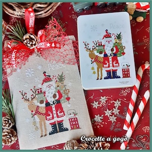 TIN BOX + limited edition papieren kruissteekpatroon - Kerstman 2021, Kerst kruissteekpatroon, Kerstman, Kerst blikken doos