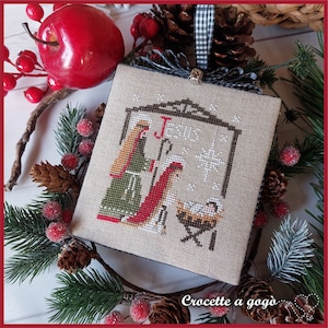DIGITAAL PDF-BESTAND "Christmas Vintage series" patroonnr. 12-Nativity - serie bestaande uit 12 patronen met maandelijkse uitgave, decembermodel