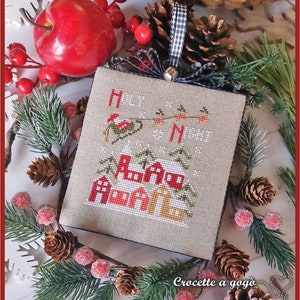 FILE PDF DIGITAL "Christmas Vintage serie" schema n.8- Notte Santa- serie composta da 12 schemi con uscita mensile, modello di agosto