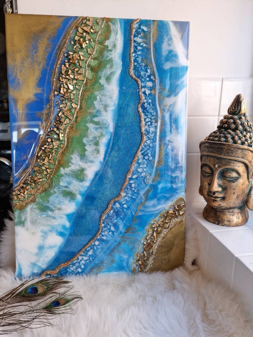 Handmade resin wall art piece Etsy