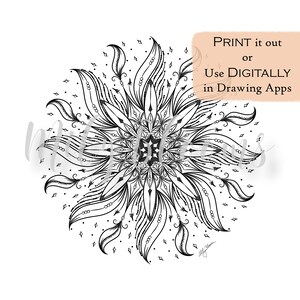 Mandala Coloring Page: Hand-Drawn Boho Design (Printable & Digital)
