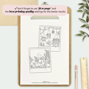 PRINTABLE and DIGITAL Coloring Pages for Adults, Floral Camera and ...