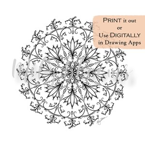 Lace Mandala Coloring Page for Adults (Printable & Digital)