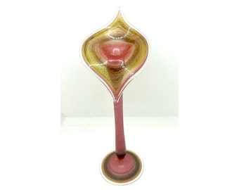 Stunning Art Glass Jack In The Pulpit Vase