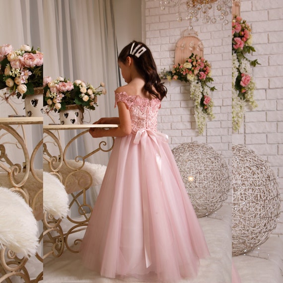 blush toddler flower girl dresses