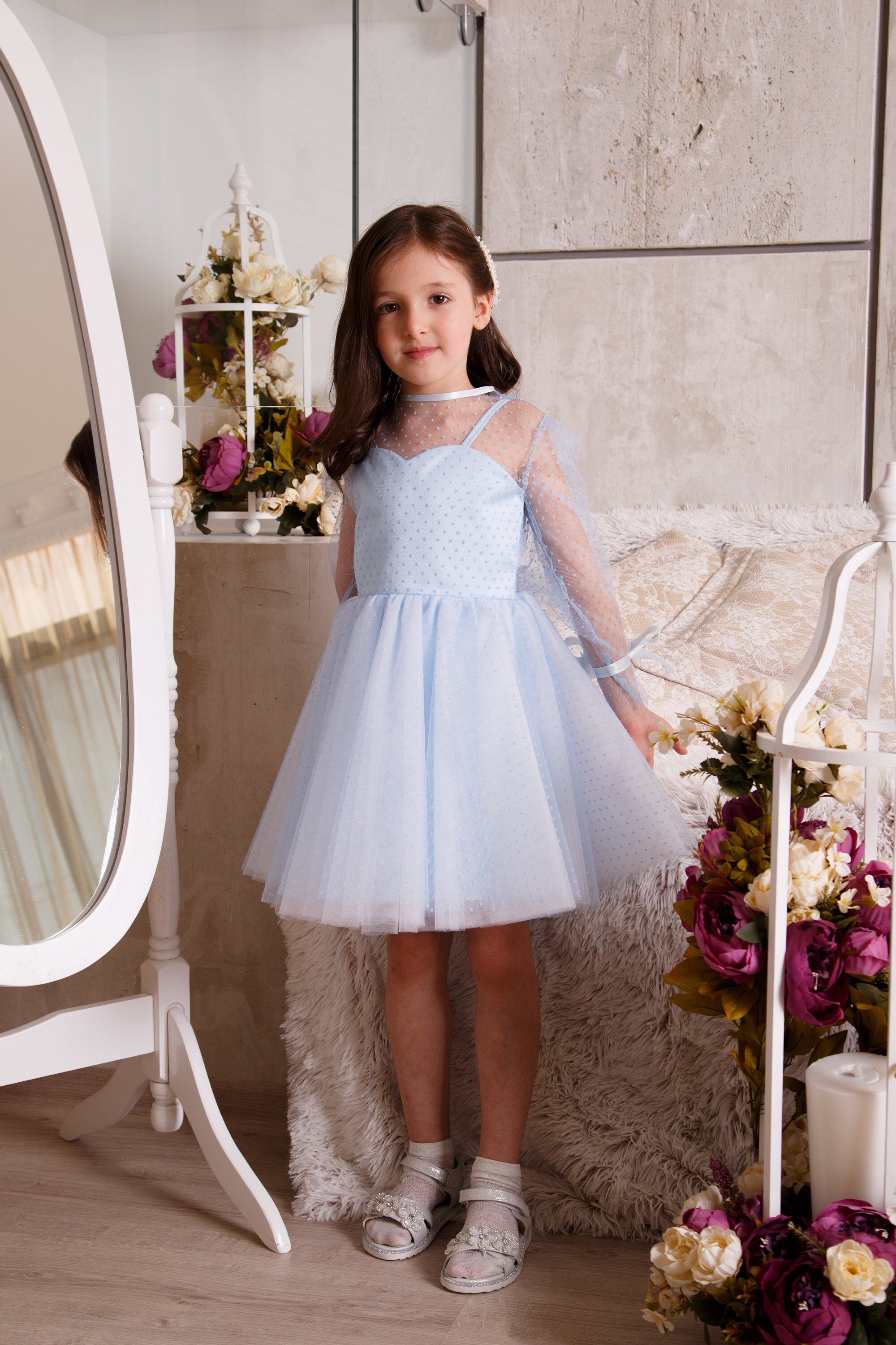 Sky Blue Flower Girl Dress Junior Bridesmaid Dress Toddler Etsy