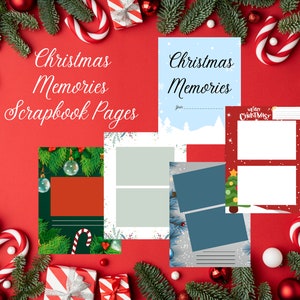Christmas Scrapbook Pages, Christmas Memories Starter Pack, 8.5in.X11in. Pages, Pre-Made Christmas Scrapbook Pages, Suitable for 4x6 Photos