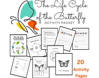 Butterfly Life Cycle Activity Packet, Cut & Paste, Writing (Digital Download)
