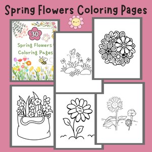Spring Flowers Coloring Pages for Kids: 30 Printable Sheets (PDF)