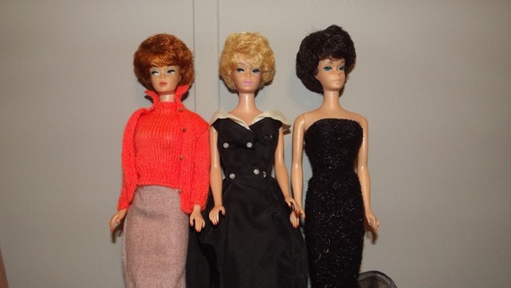 1960 S Set Of 3 Vintage 850 Bubble Cut Barbies Etsy