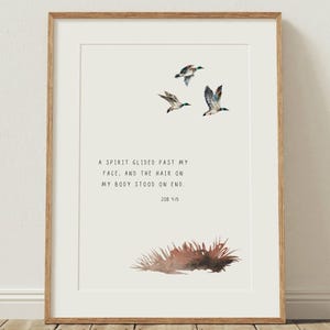 PRINTED Mallard Duck bible verse print, Woodland nursery art, Little boy bedroom, Baby shower gift, Hunting, Boys Room, Minimalist Christian