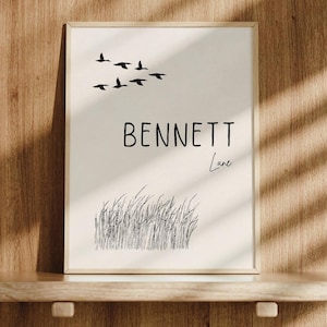 Custom name ducks wall art, Nursery mallard print, Hunting bedroom, Baby shower gift, Little boys room decor, Duck hunter, DIGITAL DOWNLOAD