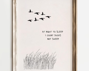I count ducks not sheep wall art, Duck Nursery print, Duck little boy's room wall art DIGITAL DOWNLOAD