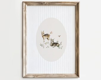 Baby Deer Nursery Decor Fawn Printable Wall Art Woodland Nursery Decor Kids Bedroom Deer Baby Shower Gift