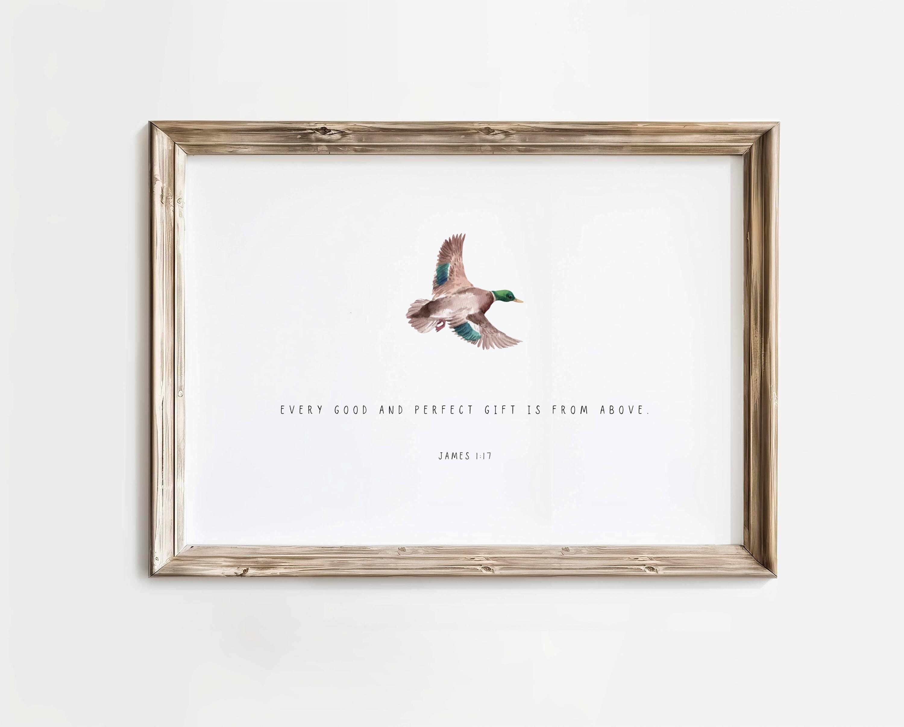 Duck bible verse print, Woodland nursery, Mallard hunting, baby shower art, Outdoor decor, Minimalist, Christian gifts, DIGITAL DOWNLOAD