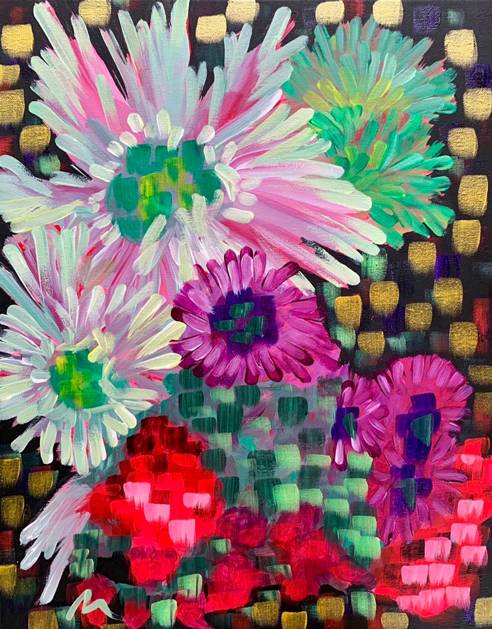 Black and Gold Floral 2 Etsy