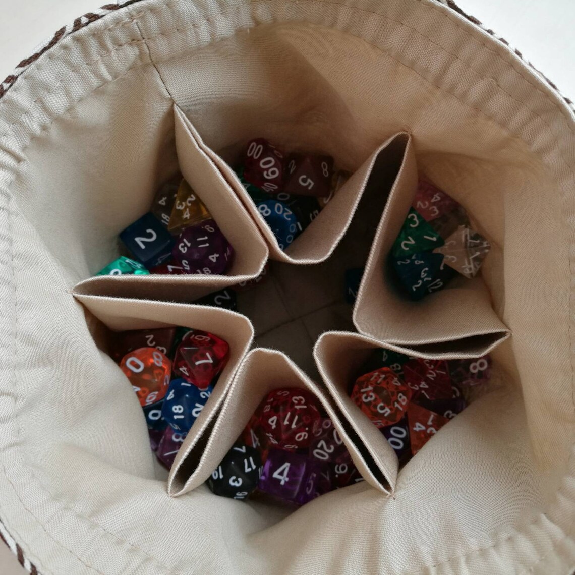 Garden dice bag pockets 6 DND dice bag Drawstring token Etsy