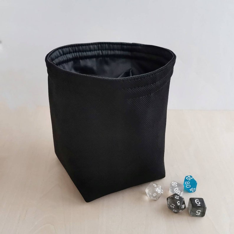 Black bag of holding DND dice bag pockets Dice holder Etsy