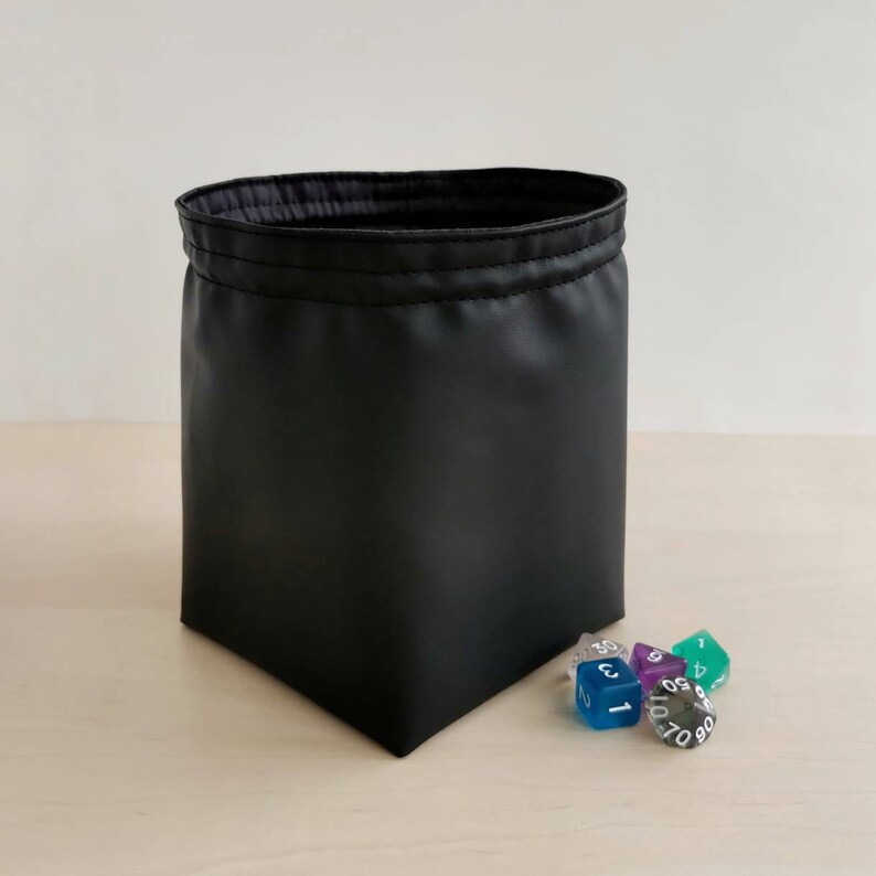 Black leather dice bag pockets Large dice bag DND Dungeon Etsy