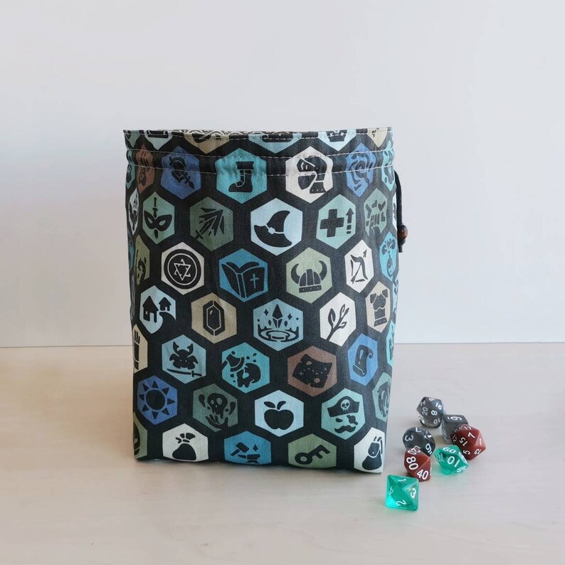 Extra large dice bag with pockets Square Bottom 6.5 tall Etsy