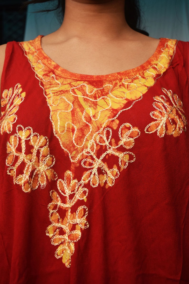 Beach top summer tunic embroidered neck dress Resort Wear Hippie Shirts Floral printed shirt dress Indian Kurta casual evening wear