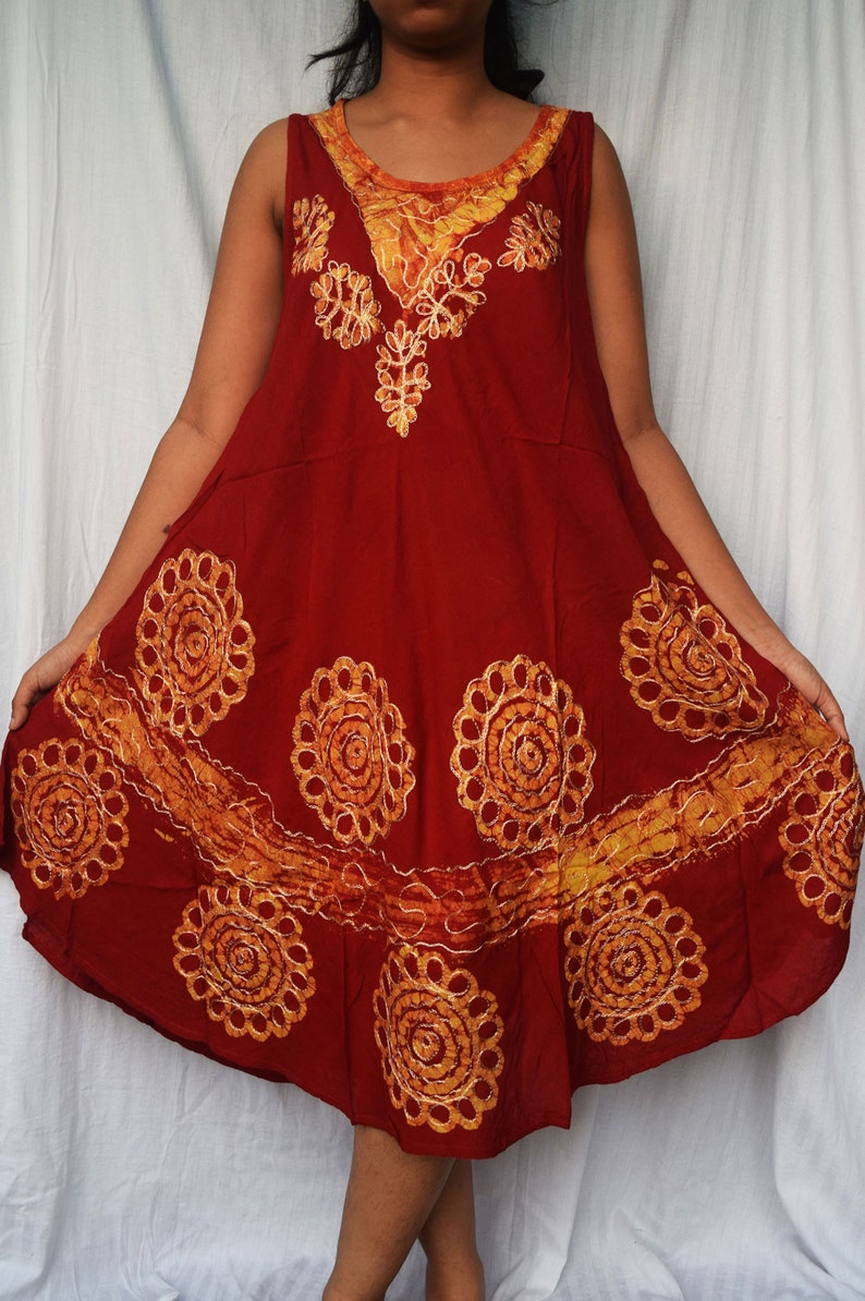 Beach top summer tunic embroidered neck dress Resort Wear Hippie Shirts Floral printed shirt dress Indian Kurta casual evening wear