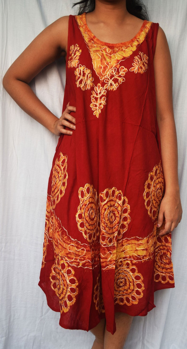 Beach top summer tunic embroidered neck dress Resort Wear Hippie Shirts Floral printed shirt dress Indian Kurta casual evening wear