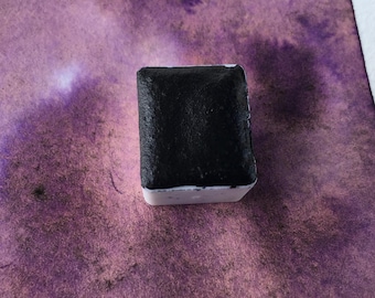 051 Dracula : Handgefertigte Aquarellfarbe in tiefem Violett, violett und orange