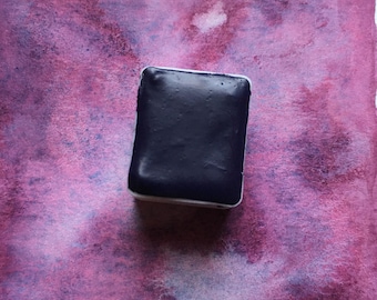 023 Pink Sky : Handgemachte Aquarellfarbe, türkis-blau granuliert