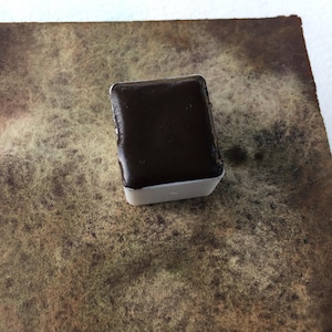 Handmade Granulating Watercolor Paint: 009 Frog's Breath Brown Green Hue