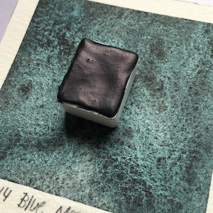 014 Blue Morpho : Handmade Watercolor Paint, Shimmer, Granulating Half Pan