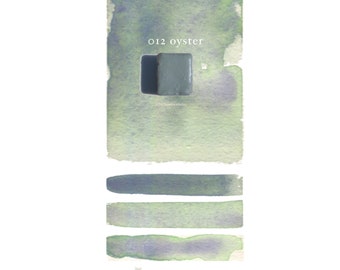 HANDMADE WATERCOLOR PAINT, half pan, full pan 012 Oyster, soft purple with green shimmer, shimmering and staining paint, art supplies