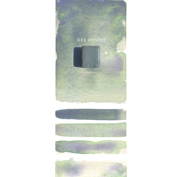 HANDMADE WATERCOLOR PAINT, half pan, full pan 012 Oyster, soft purple with green shimmer, shimmering and staining paint, art supplies