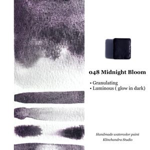 Handmade Granulating Watercolor Paint: 048 Midnight Bloom Luminous Art Supplies
