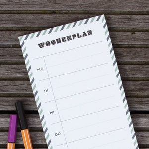 Wochenplan DIN Lang, Menüplan, Essensplan, Terminplaner, To-Do-Liste, Terminblock,