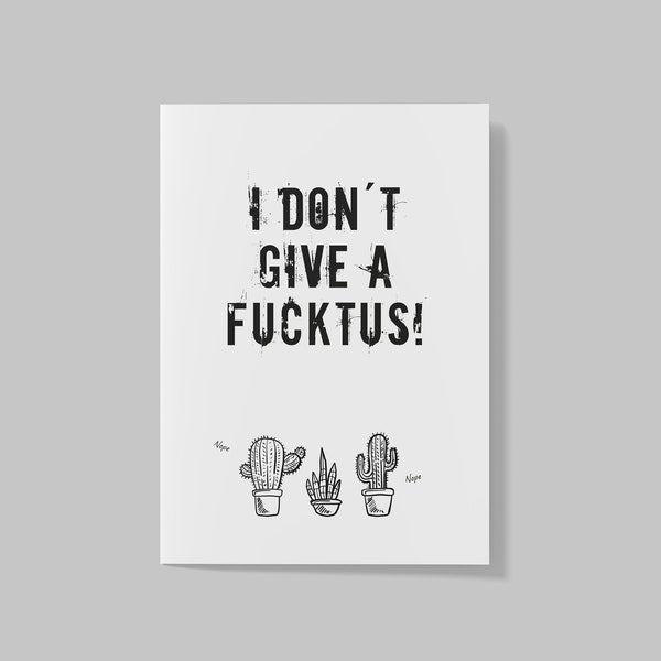 Postkarte "I dont give a fucktus!", lustige Sprüche, mir doch egal, Geschenkidee Freunde