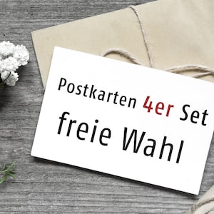 Postkarten 4er Set - freie Wahl aus allen Karten / individuell zusammenstellen