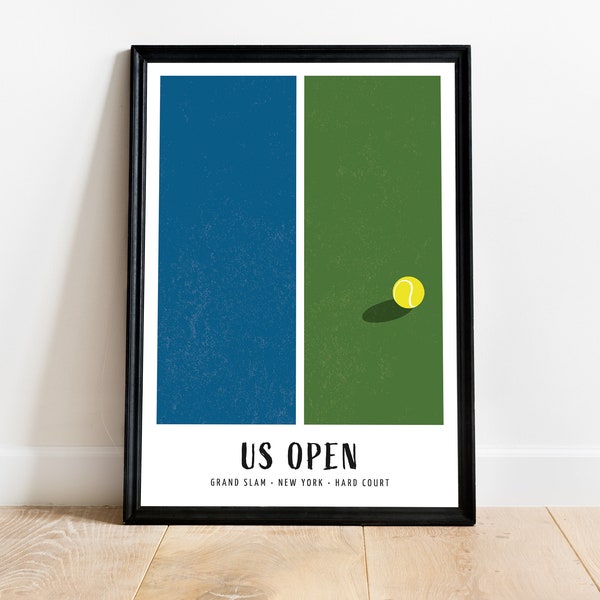 US Open Poster, Grand Slam Druck, Tennisposter, Tennisfans, Flushing Meadows, minimalistisch, Geschenk für Tennisspieler