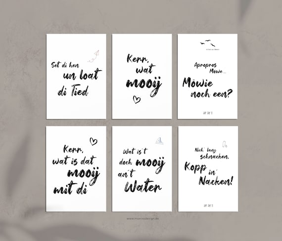 Postkarten 6er Set Plattdeutsche Sprüche / Plattdeutsche Etsy.de