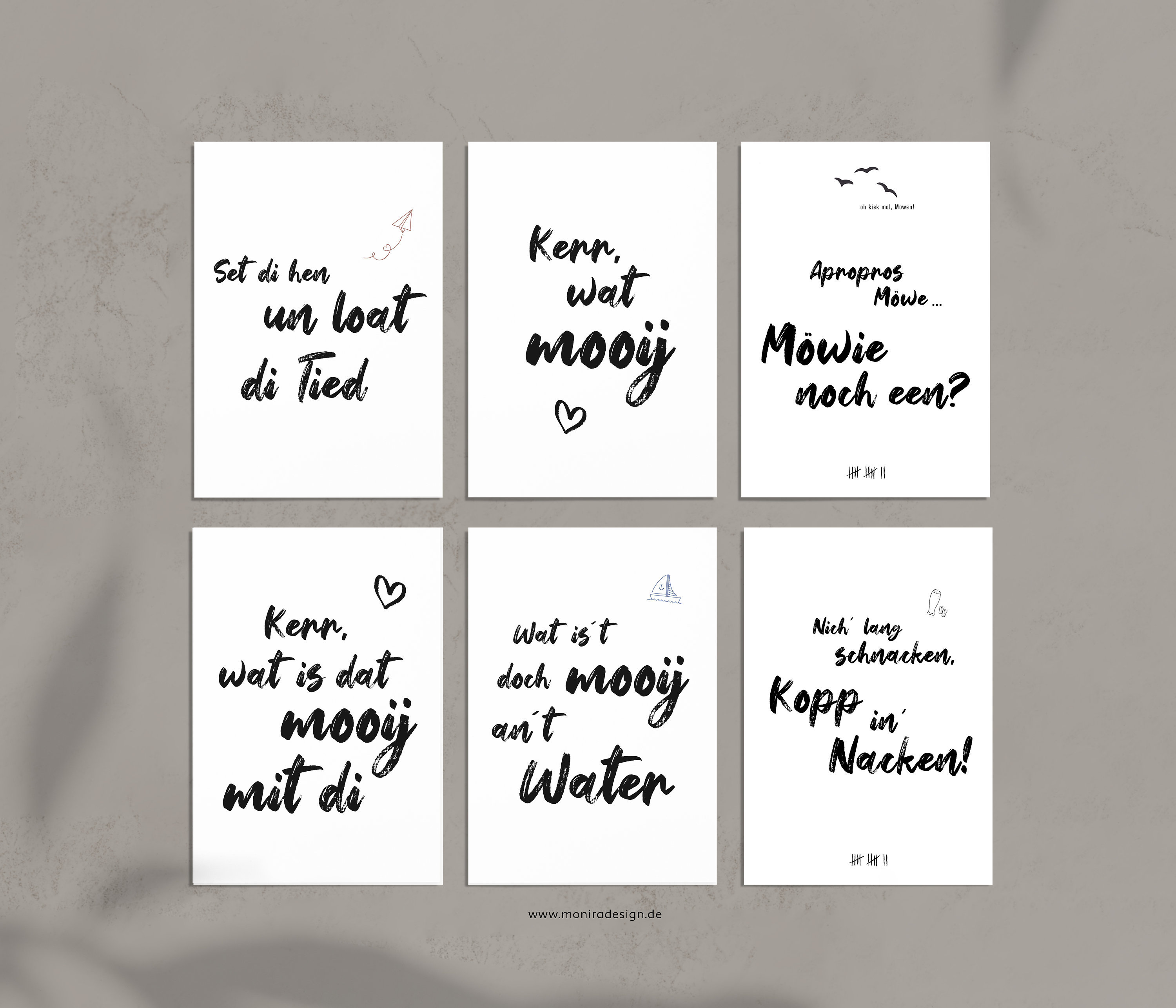 Postkarten 6er Set Plattdeutsche Sprüche / Plattdeutsche Etsy