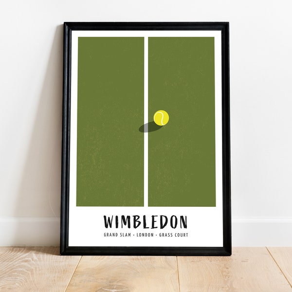 Wimbledon Poster, Grand Slam Druck, Tennisposter, Tennisfans, All England Lawn Club, minimalistisch, Geschenk für Tennisspieler