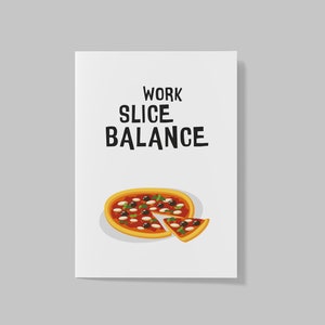Postal "Work Slice Balance" / Pizza, Amante de la pizza, Comida tradicional, Plato favorito