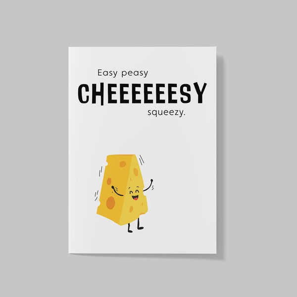 Postkarte Cheesy, Easy Peasy Cheesy Squeezy, Käse, Käseliebhaber, Käsefans