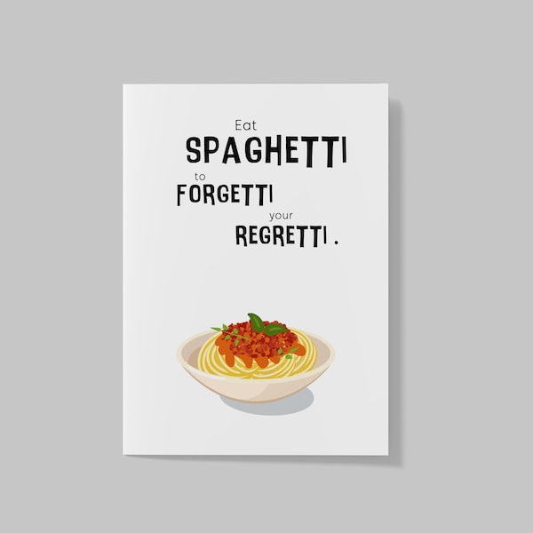 Postkarte Spaghetti, Pasta, Pastalover, Food, Lieblingsgericht, Spaghetti Bolognese