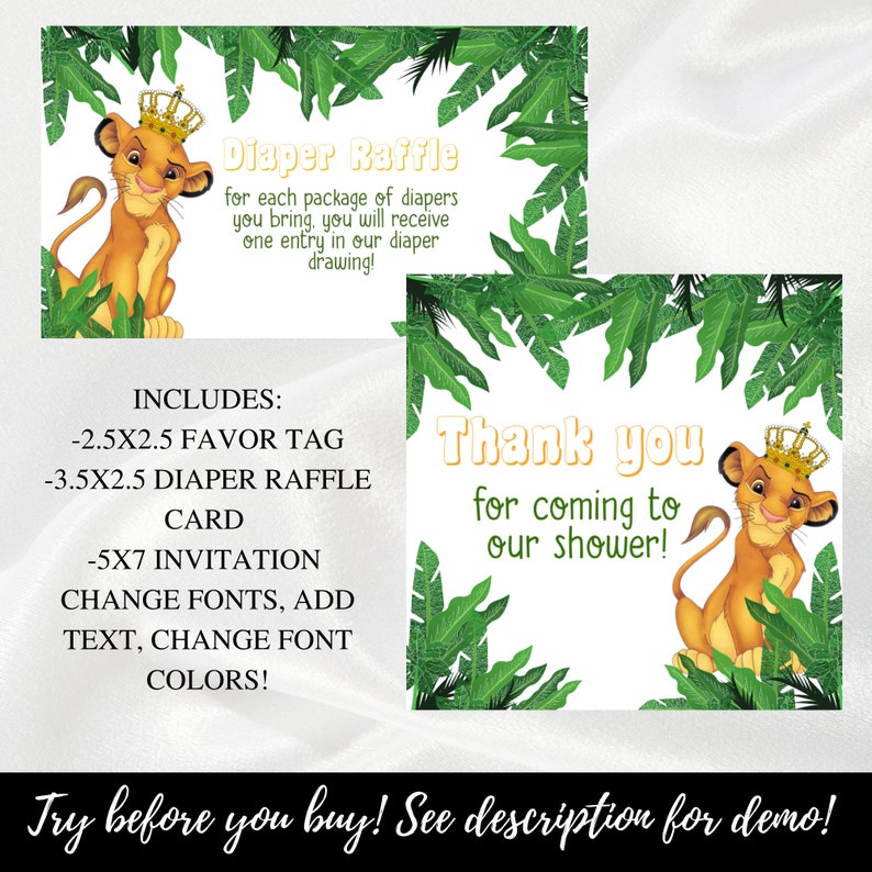 Lion King Baby Shower Invitation Digital Invite Instant Etsy